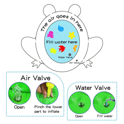 Inflatable Frog Premium Play mat Tummy time Water Toys for Babies and Toddlers 70*83cm - Go2buy Australia