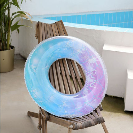 Inflatable Pool Float Swim Ring Blue Sky Star Glitter 90cm - Go2buy Australia