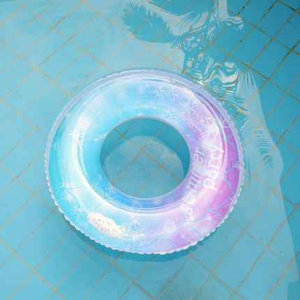 Inflatable Pool Float Swim Ring Blue Sky Star Glitter 90cm - Go2buy Australia
