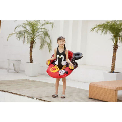 Inflatable Pool Float Swim Ring For Baby Black Mickey With Shade - Go2buy Australia
