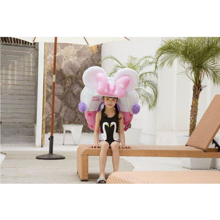 Inflatable Pool Float Swim Ring For Baby Pink Mickey With Shade - Go2buy Australia