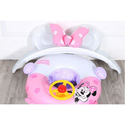 Inflatable Pool Float Swim Ring For Baby Pink Mickey With Shade - Go2buy Australia