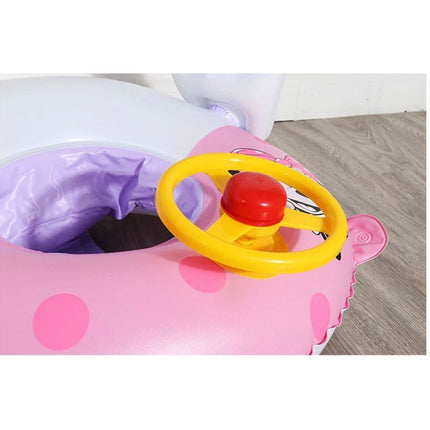 Inflatable Pool Float Swim Ring For Baby Pink Mickey With Shade - Go2buy Australia