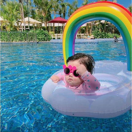 Inflatable Pool Float Swim Ring For Baby Rainbow - Go2buy Australia