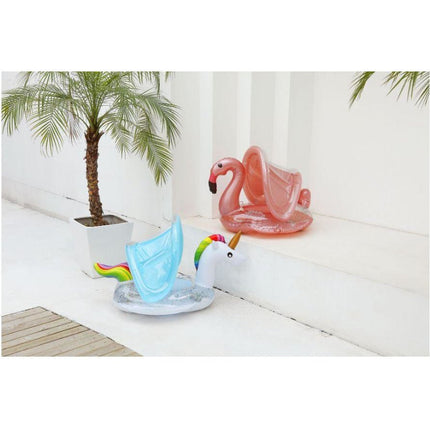 Inflatable Pool Float Swim Ring For Kids Unicorn With Sunshade - Go2buy Australia