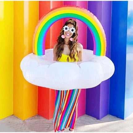 Inflatable Pool Float Swim Ring Rainbow And Cloud - Go2buy Australia