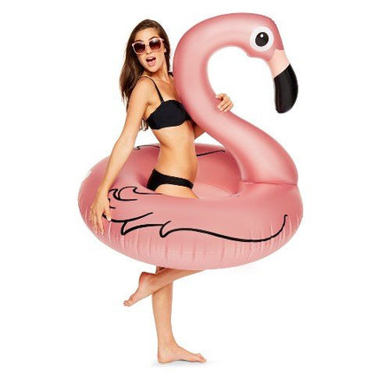 Inflatable Pool Float Swim Ring Rose Gold Flamingo 120cm - Go2buy Australia