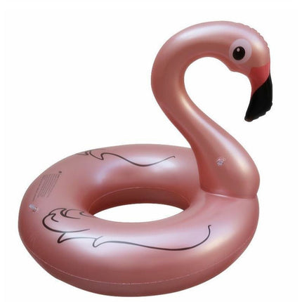 Inflatable Pool Float Swim Ring Rose Gold Flamingo 120cm - Go2buy Australia