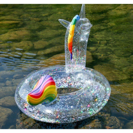 Inflatable Pool Float Swim Ring Transparent Flamingo Unicorn - Go2buy Australia