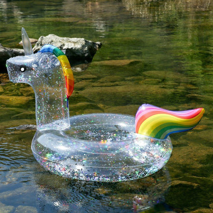 Inflatable Pool Float Swim Ring Transparent Flamingo Unicorn - Go2buy Australia
