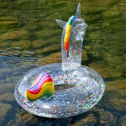 Inflatable Pool Float Swim Ring Transparent Flamingo Unicorn - Go2buy Australia