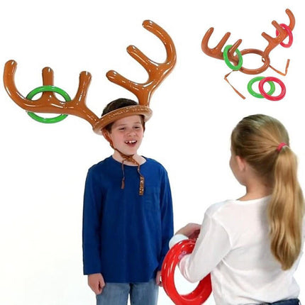 Inflatable Reindeer Antler Ring Toss Game Toys for Christmas Party - Go2buy Australia