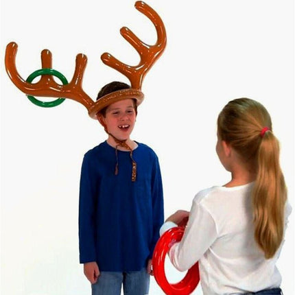 Inflatable Reindeer Antler Ring Toss Game Toys for Christmas Party - Go2buy Australia