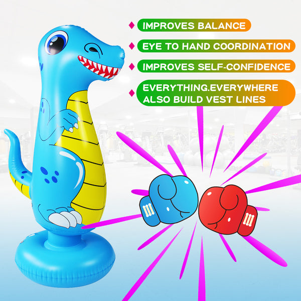 Inflatable Boxing Punching Tower Bag Dinosaur Free Standing  With Bounce Back 120cm