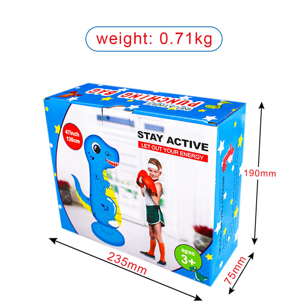Inflatable Boxing Punching Tower Bag Dinosaur Free Standing  With Bounce Back 120cm