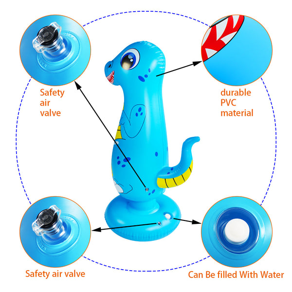 Inflatable Boxing Punching Tower Bag Dinosaur Free Standing  With Bounce Back 120cm