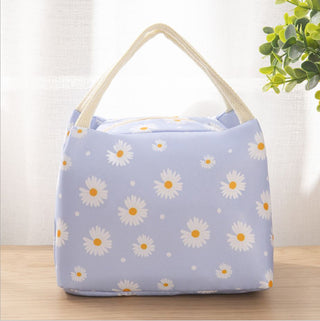 Buy light-blue Insulated Daisy Lunch Bag Tote Container For Women Kids Office Work School (6 Colors Available)