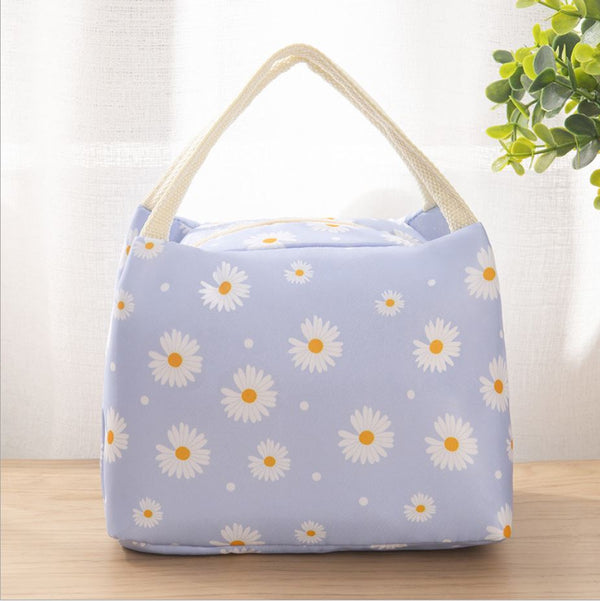 Insulated Daisy Lunch Bag Tote Container For Women Kids Office Work School (6 Colors Available)