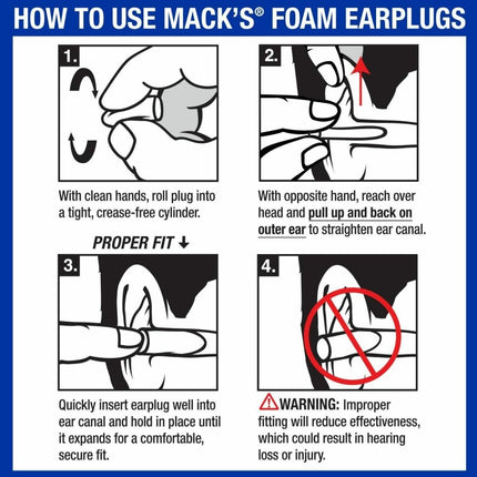 Mack's Ultra Soft Foam Earplugs 50 Pair Ear Plugs for Sleeping Snoring - Go2buy Australia
