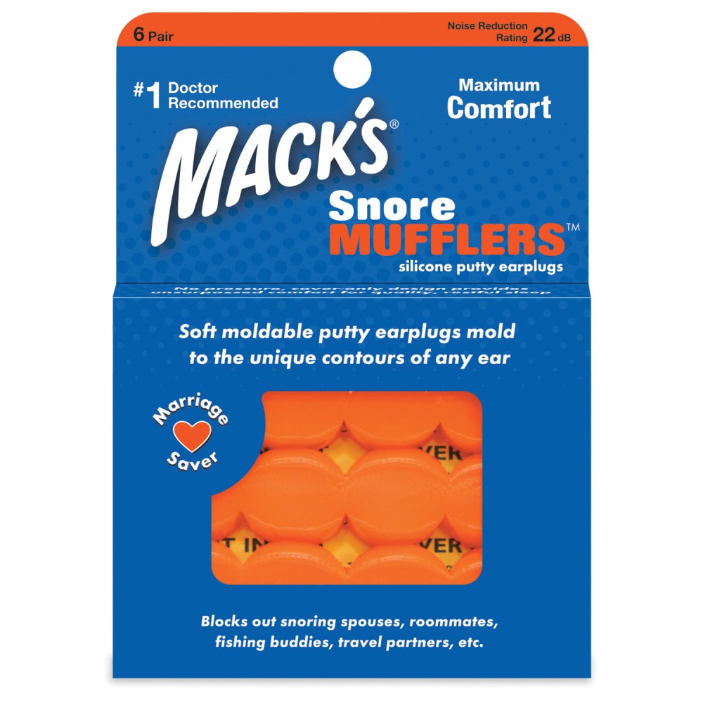 6 Pairs Macks Snore Mufflers Silicone Moldable Earplugs Swim Study 22dB