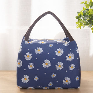 Insulated Daisy Lunch Bag Tote Container For Women Kids Office Work School (6 Colors Available)