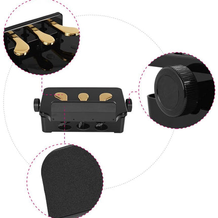 Piano Pedal Extender Bench for Kids Adjustable Height w/ 3 Foot Pedals - Go2buy Australia