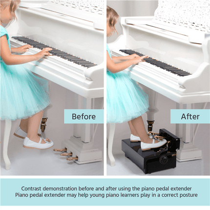 Piano Pedal Extender Bench for Kids Adjustable Height w/ 3 Foot Pedals - Go2buy Australia