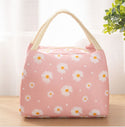 Insulated Daisy Lunch Bag Tote Container For Women Kids Office Work School (6 Colors Available)