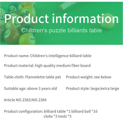 Pool Wooden Snooker Table Set Kids Tabletop Billiards Ball Rack Board Games (Large) - Go2buy Australia