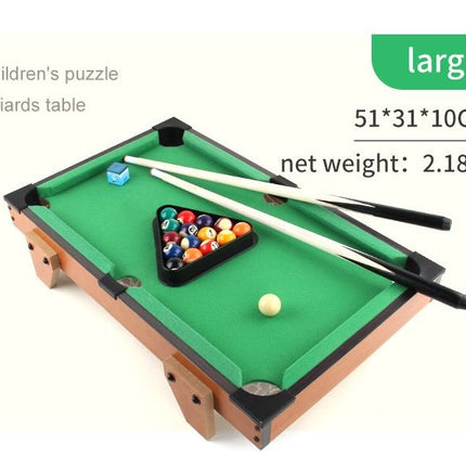 Pool Wooden Snooker Table Set Kids Tabletop Billiards Ball Rack Board Games (Large) - Go2buy Australia