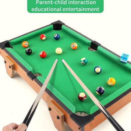 Pool Wooden Snooker Table Set Kids Tabletop Billiards Ball Rack Board Games (Large) - Go2buy Australia
