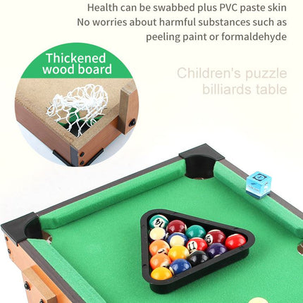 Pool Wooden Snooker Table Set Kids Tabletop Billiards Ball Rack Board Games (Large) - Go2buy Australia
