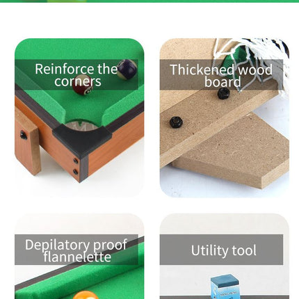 Pool Wooden Snooker Table Set Kids Tabletop Billiards Ball Rack Board Games (Large) - Go2buy Australia