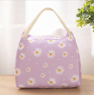 Buy purple Insulated Daisy Lunch Bag Tote Container For Women Kids Office Work School (6 Colors Available)