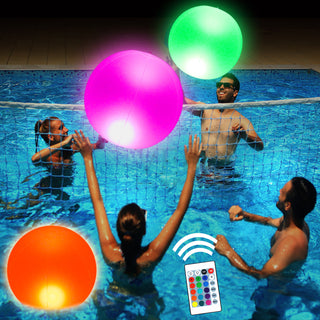 16 Colors Changing LED Floating Pool Lights Inflatable Waterproof Glow Globe with Remote Party Decor