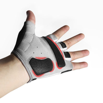 Red Cycling Bicycle Bike Half Finger Antiskid Silicone Breathable Gloves - Go2buy Australia