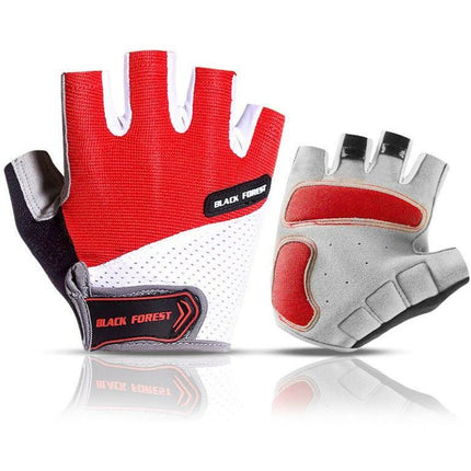 Red Cycling Bicycle Bike Half Finger Antiskid Silicone Breathable Gloves - Go2buy Australia