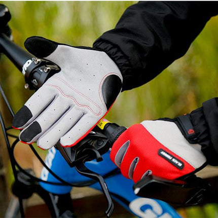 Red Forest Cycling Bicycle Bike Full Finger Antiskid Touch Sscreen Breathabl Gloves - Go2buy Australia