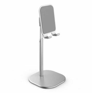 Buy silver Height Adjustable Mobile Phone Holder Ipad Tablet Desk Top Stand Aluminium iPhone Mount