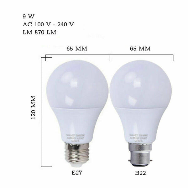 Lumicell B22 LED Bulb Light 9W Lamp 800 Lumens Energy Saving Globe Bulb