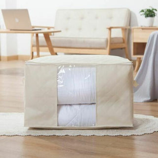 Buy beige Clothes Quilt Blanket Storage Bag Nonwoven Fabric Organizer