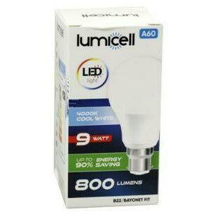 Lumicell B22 LED Bulb Light 9W Lamp 800 Lumens Energy Saving Globe Bulb