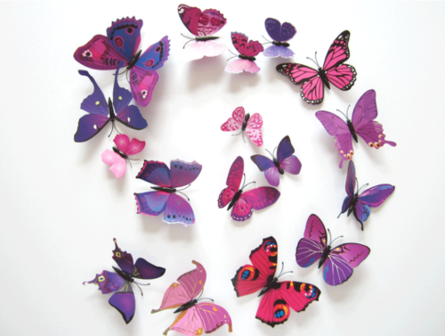 12PCS 3D Butterfly Wall Removable Sticker Decals Kids Art Nursery Decor Magnets