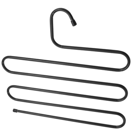 S Shape Multifunctional Metal Hanger Pants Hanger Storage Rack 5 Layers - Go2buy Australia
