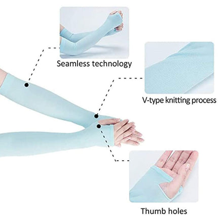 UV Sun Protection Cooling Arm Sleeves With Thumb Hole For Basketball Running Cycling Golf (7 Colors Available) - Go2buy Australia