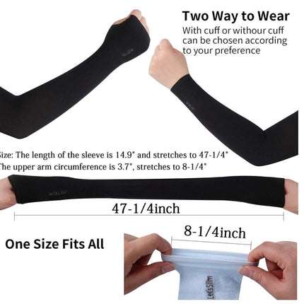 UV Sun Protection Cooling Arm Sleeves With Thumb Hole For Basketball Running Cycling Golf (7 Colors Available) - Go2buy Australia