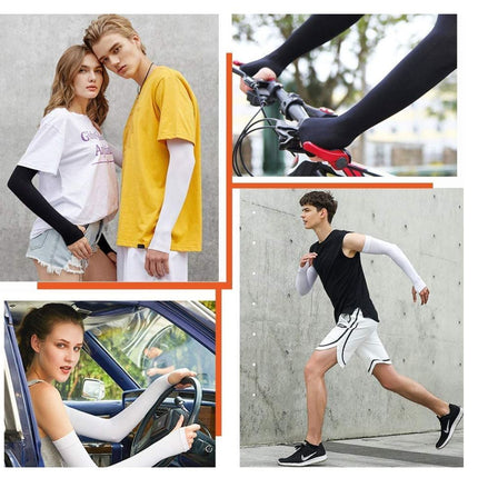 UV Sun Protection Cooling Arm Sleeves With Thumb Hole For Basketball Running Cycling Golf (7 Colors Available) - Go2buy Australia