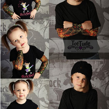 UV Sun Protection Fake Temporary Nylon Tattoo Unisex Sleeves For Kids (1PCS) - Go2buy Australia