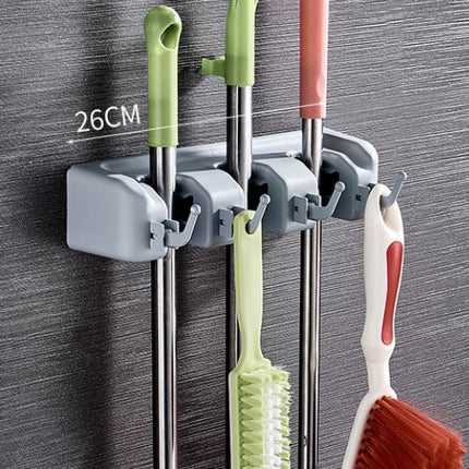Wall Mounted Mop Broom Brush Holder Organizer Hanger Storage Tools 3 Rack - Go2buy Australia