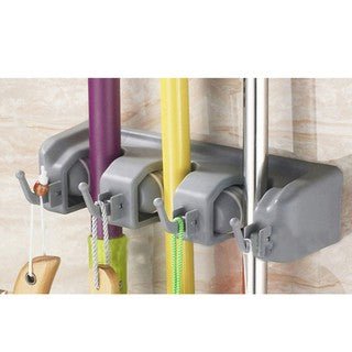 Wall Mounted Mop Broom Brush Holder Organizer Hanger Storage Tools 3 Rack - Go2buy Australia